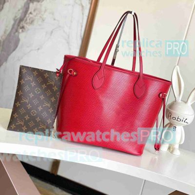 Copy L---V Castillan Red Neverfull MM Tote Bag Medium Size M12755 